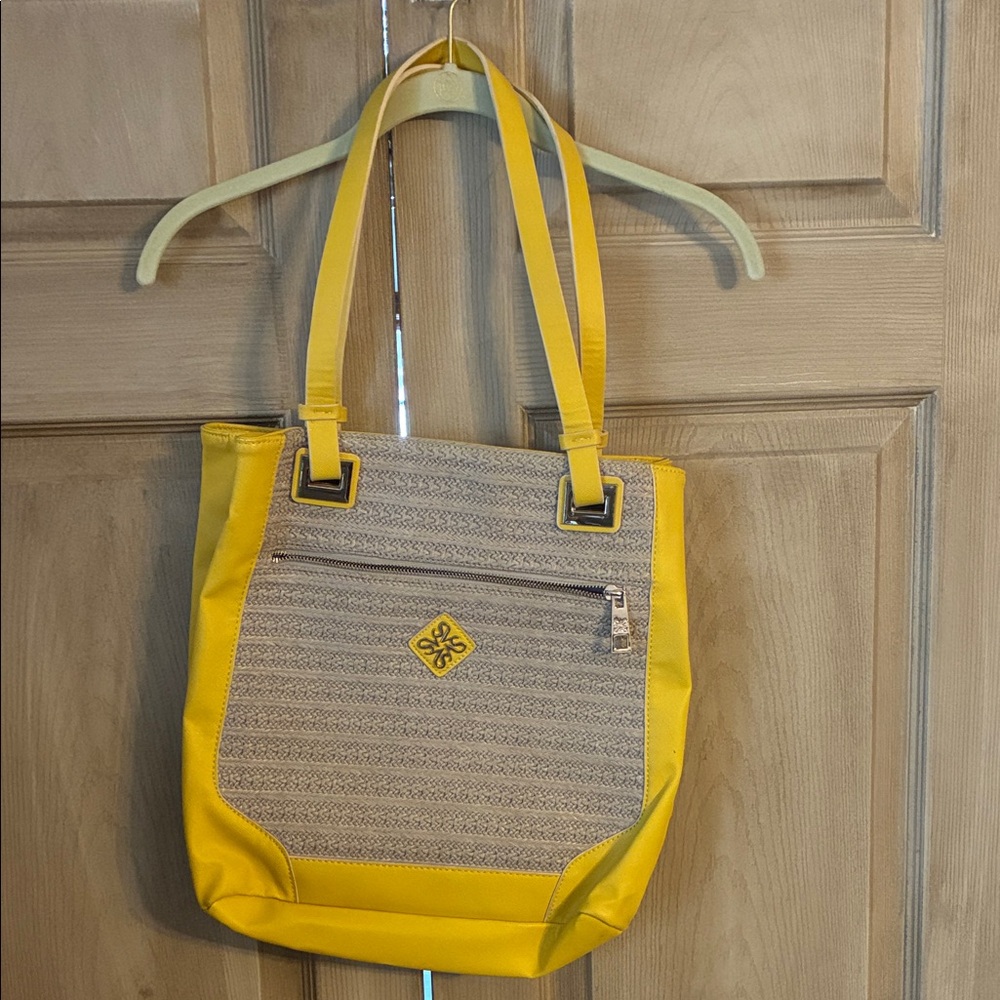 Yellow and Beige Tote Bag
